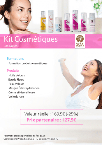 Kit cosmétiques ventes à domicile